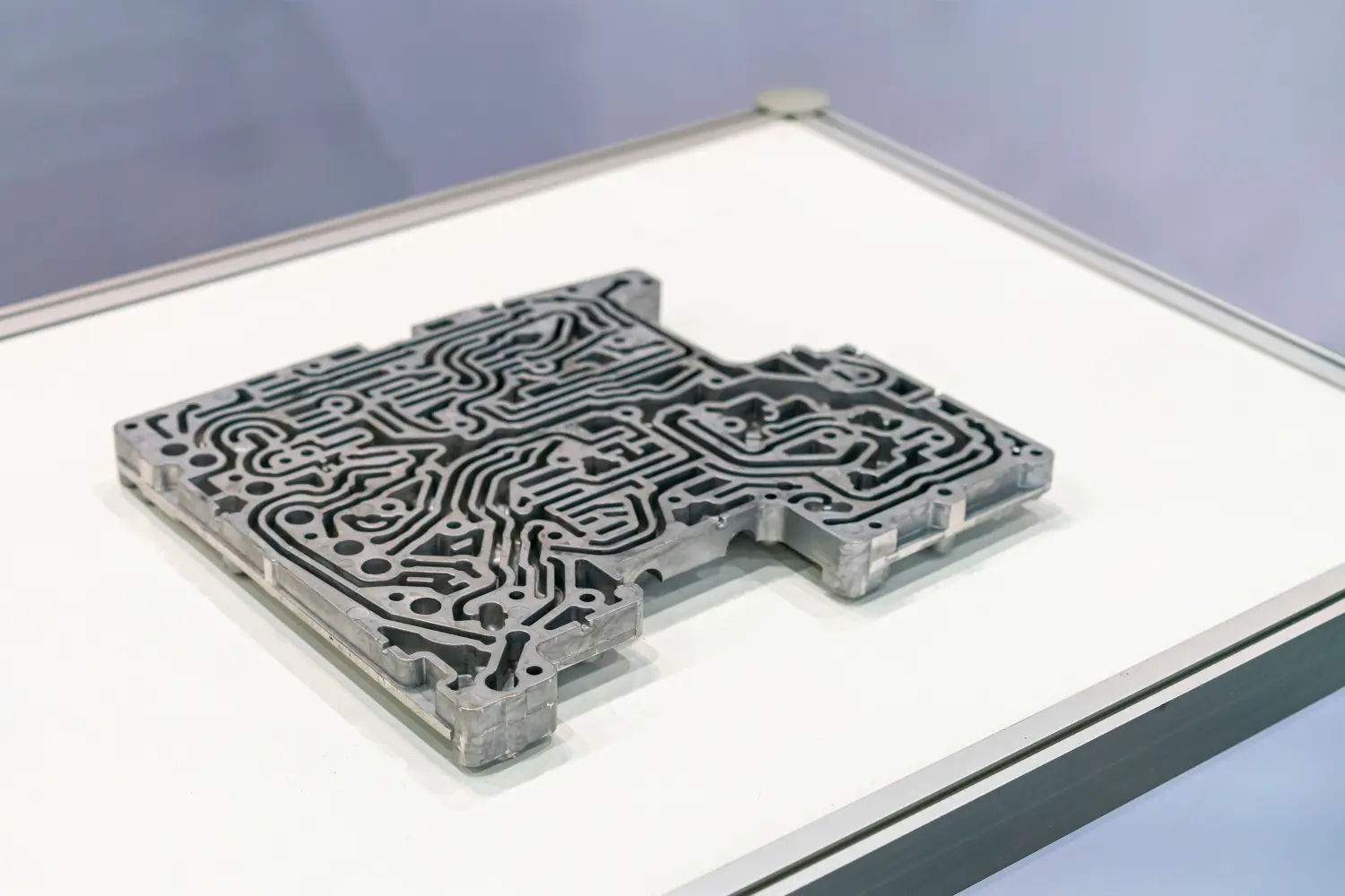 Aluminium oder Legierung Ölkanäle Zylinderkopf Auto Motor oder Pumpe für Automobilteil aus Druckguss Herstellungsverfahren auf Tisch